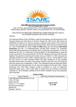 India SME Asset Reconstruction Company Limited 1004