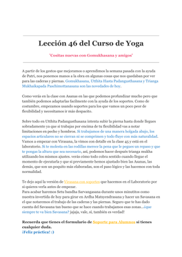 Lección 46 Del Curso De Yoga