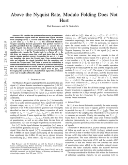 Above the Nyquist Rate, Modulo Folding Does Not Hurt