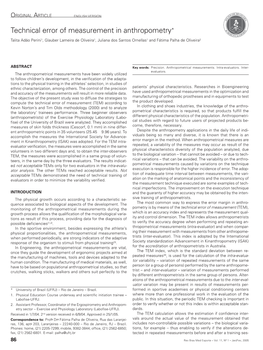 Technical Error of Measurement in Anthropometry*