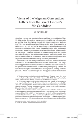 Views of the Wigwam Convention: Letters from the Son of Lincoln's