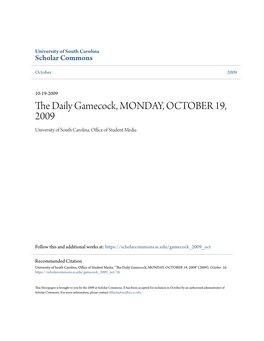 The Daily Gamecock, MONDAY, OCTOBER 19, 2009