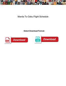 Manila to Cebu Flight Schedule