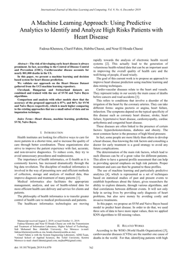 A Machine Learning Approach: Using Predictive Analytics to Identify and Analyze High Risks Patients with Heart Disease