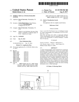 (12) United States Patent (10) Patent No.: US 9,729,765 B2 Balakrishnan Et Al