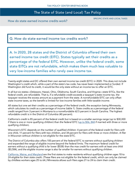 How Do State Earned Income Tax Credits Work?