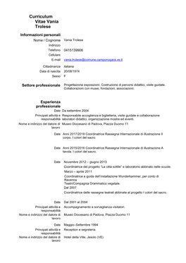 Curriculum Vitae Vania Trolese