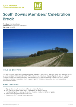 South Downs Members' Celebration Break