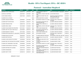 DNA Test Report: DNA - HC-HSF4