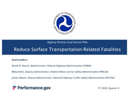 Reduce Surface Transportation-Related Fatalities