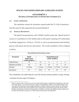 Spacex Non-Geostationary Satellite System