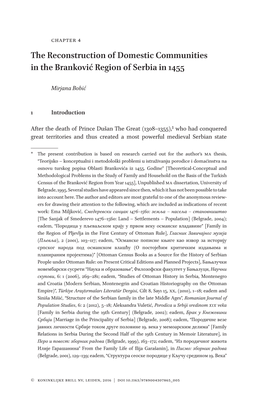 The Reconstruction of Domestic Communities in the Branković Region of Serbia in 1455