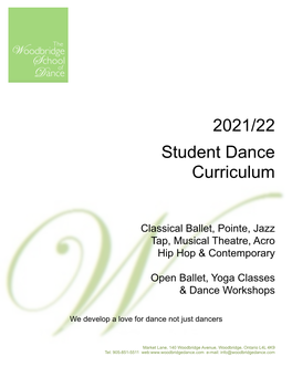 2021/22 Student Dance Curriculum