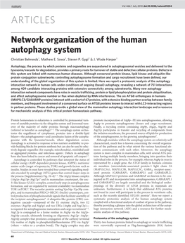 Network Organization of the Human Autophagy System