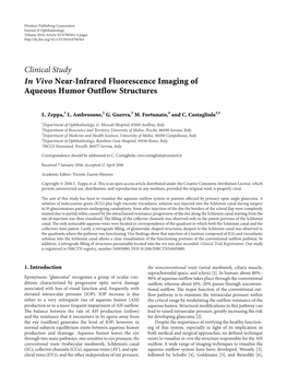 In Vivo Near-Infrared Fluorescence Imaging of Aqueous Humor Outflow Structures