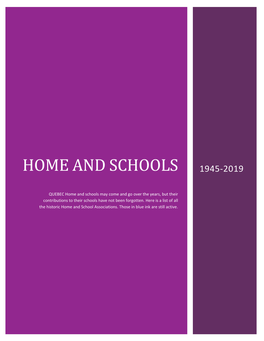 Home and Schools 1945-2019