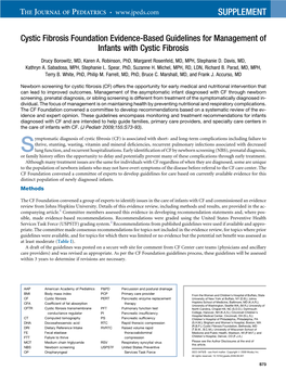 Guidelines for Management of Infants with CF