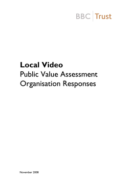 BBC Trust: Local Video Public Value Assessment