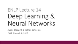 Deep Learning and Neural Networks
