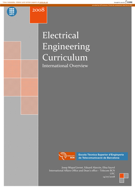 Electrical Engineering Curriculum International Overview