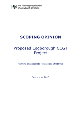 SCOPING OPINION Proposed Eggborough CCGT Project