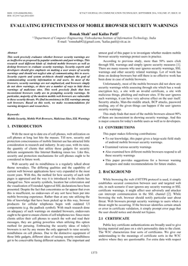 Evaluating Effectiveness of Mobile Browser Security Warnings