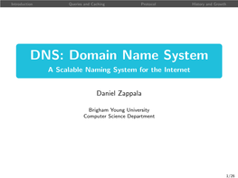 DNS: Domain Name System a Scalable Naming System for the Internet