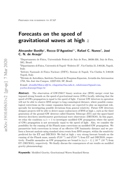 Forecasts on the Speed of Gravitational Waves at High Ζ