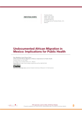 Undocumented African Migration in Mexico: Implications for Public Health