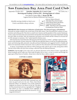 SFBAPCC July-September2015 Postcard Newsletter