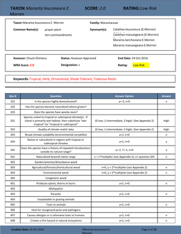 TAXON:Maranta Leuconeura E. Morren SCORE:2.0