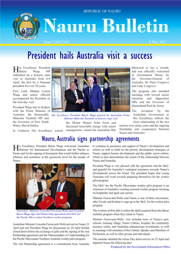 President Hails Australia Visit a Success