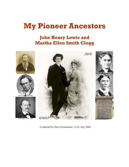 My Pioneer Ancestors
