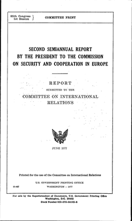 Second Semiannual Report by the President to the Commission on Security and Cooperation in Europe