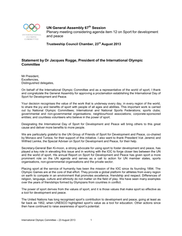 International Olympic Committee