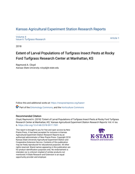 Extent of Larval Populations of Turfgrass Insect Pests at Rocky Ford Turfgrass Research Center at Manhattan, KS