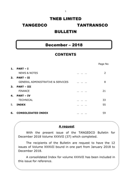 TNEB LIMITED TANGEDCO TANTRANSCO BULLETIN December