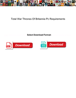 Total War Thrones of Britannia Pc Requirements