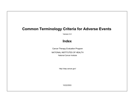 Common Terminology Criteria for Adverse Events