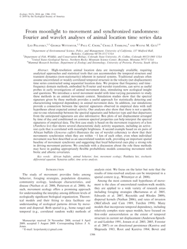 From Moonlight to Movement and Synchronized Randomness: Fourier and Wavelet Analyses of Animal Location Time Series Data