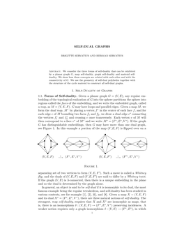 SELF-DUAL GRAPHS 1. Self-Duality of Graphs 1.1. Forms of Self