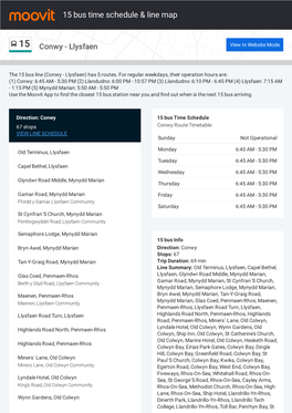 15 Bus Time Schedule & Line Route