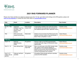 2021 Rhs Forward Planner