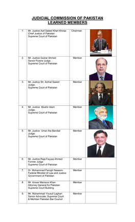 Judicial Commission of Pakistan Learned Members