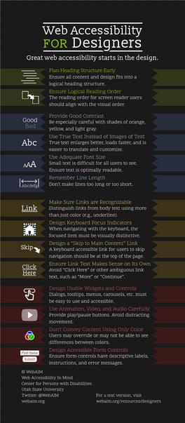 Web Accessibility for Designers Great Web Accessibility Starts in the Design