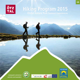 Hiking Program 2015 Ötztal Nature Park Summer Experiences