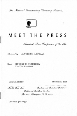 Meet the Press, NBC, August 25, 1968