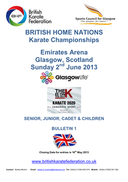 BRITISH HOME NATIONS Karate Championships Emirates Arena