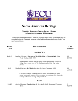 Native American Heritage