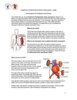 Abdominal Aortic Aneurysm –